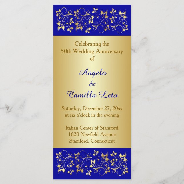 50e anniversaire du Mariage Programme de renouvell (Devant)