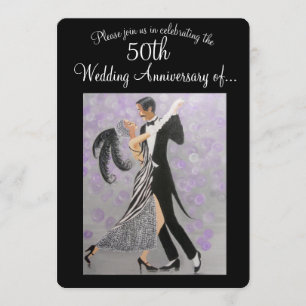 50e anniversaire du Mariage vintage, invitation