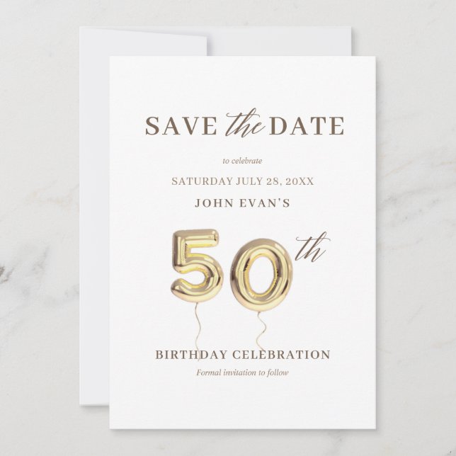 50e anniversaire Enregistrer la carte de date (Devant)