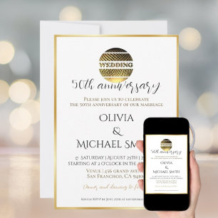 50e anniversaire Faire-part de mariage d'or