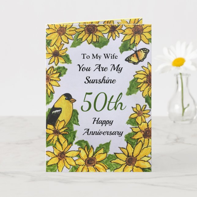 50e Anniversaire Femme Vous êtes ma carte soleil (Petite plante)