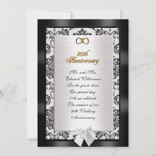 50e anniversaire invitation à la fête damas formel