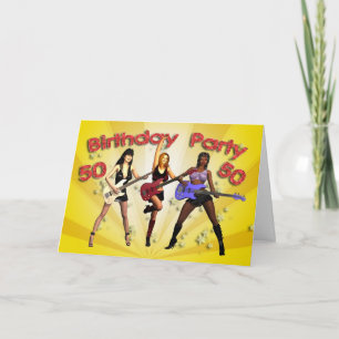 50e anniversaire invitation avec un groupe de fill