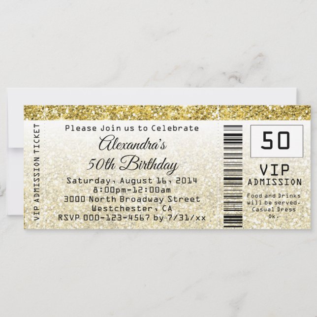 50e anniversaire Invitation Golden Ticket (Devant)