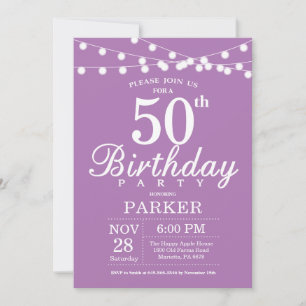 50e anniversaire Invitation Lavande violette