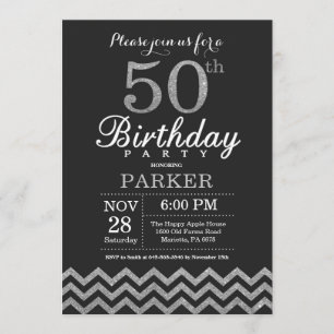 50e anniversaire Invitation Parties scintillant no
