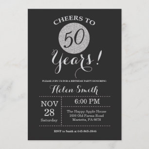 50e anniversaire Invitation Parties scintillant no
