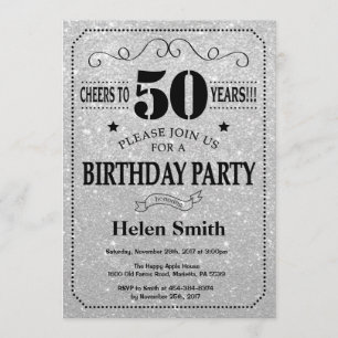 50e anniversaire Invitation Parties scintillant no