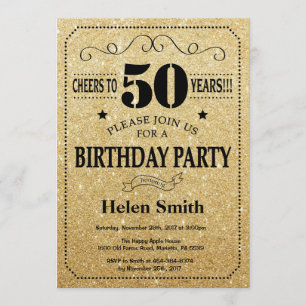 50e anniversaire Invitation Parties scintillant no