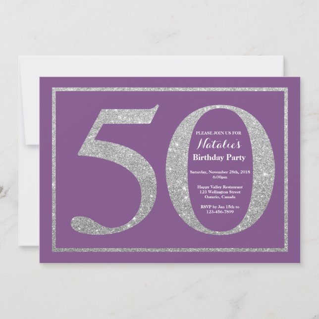 50e anniversaire Invitation Parties scintillant vi (Devant)