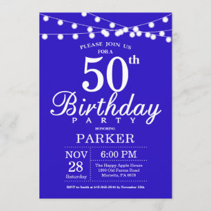 50e anniversaire Invitation Royal Blue