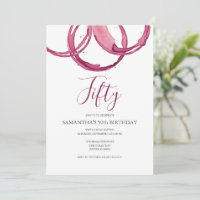 50e anniversaire Invitations Adulte Wine Party