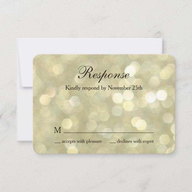 50e anniversaire Mariage Champagne Bubbles RSVP (Devant)