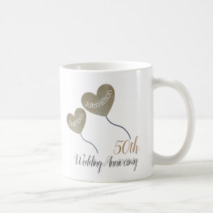 50e anniversaire mariage d'or cadeau café tasse