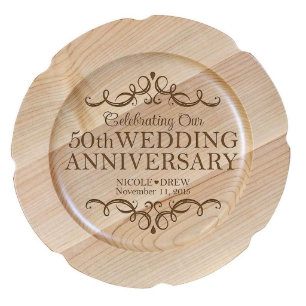 50e anniversaire Mariage Garlands Plaque de bois d
