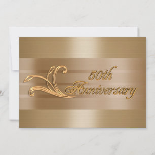 50e anniversaire mariage invitation golden
