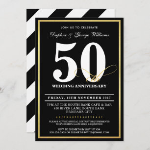50E ANNIVERSAIRE MARIAGE INVITATIONS élégants en o