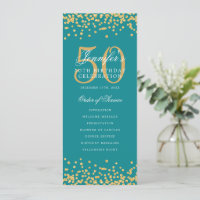 50e Anniversaire Menu du programme Merci U Gold Tu