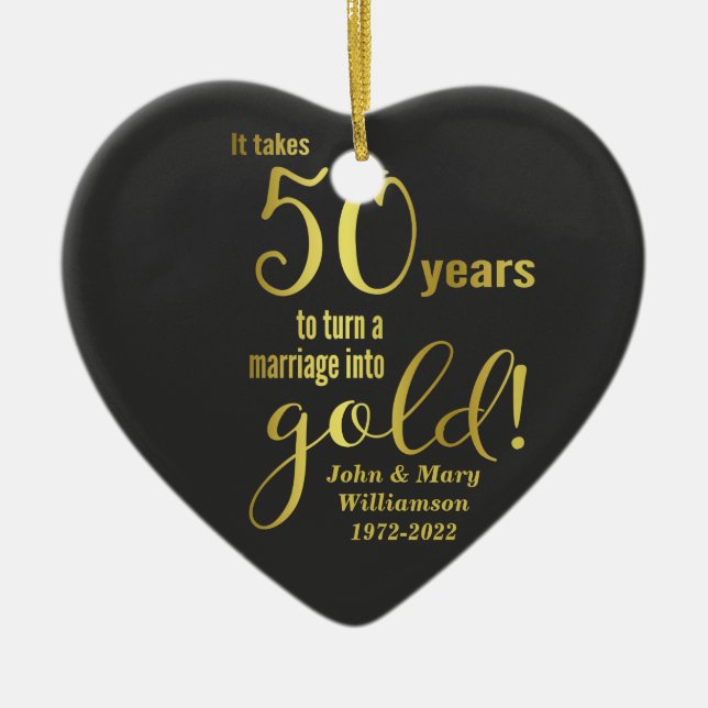 50e anniversaire - Ornement en céramique Mariage d (Devant)