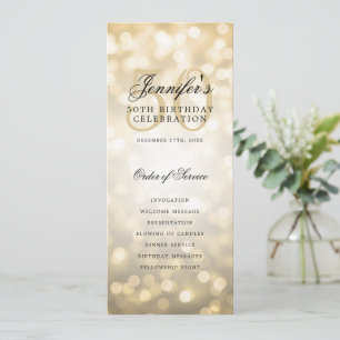 50e Anniversaire Programme Gold Bokeh Menu+Merci