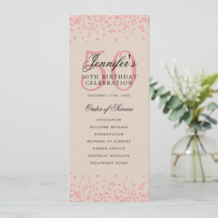 50e Anniversaire Programme Rose Gold Menu Champagn
