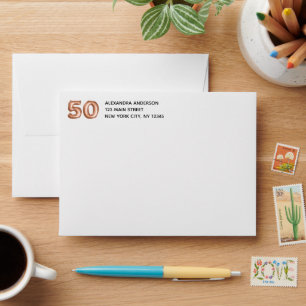50e anniversaire Simple minimaliste Enveloppe colo