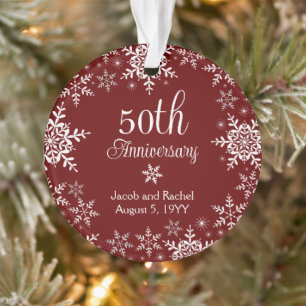 50e anniversaire Snowflakes Red Custom Wedding