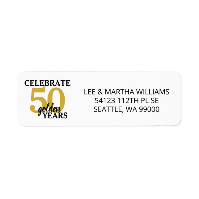 50e Anniversary Celebrate 50 Golden Years Simple (Devant)