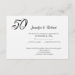 50e carte de réponse à l'anniversaire de la photo
