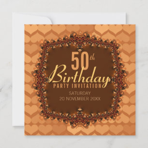 50e Coeurs d'or Invitations de fête d'anniversaire