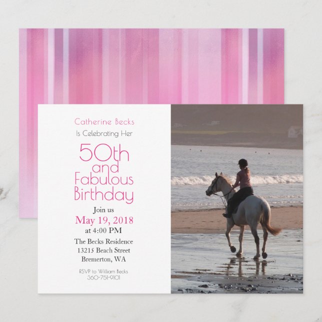 "50e et fabuleux" 50e anniversaire Invitation phot (Devant / Derrière)