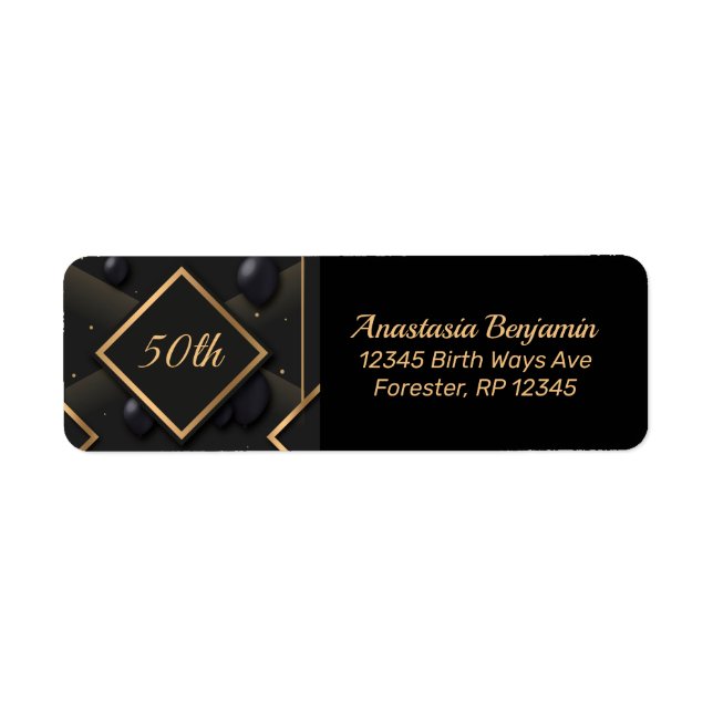 50e Forme de diamant d'or noir Anniversaire Person (Devant)
