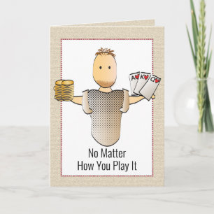 50e Funny Poker Main Gambling Carte d'anniversaire