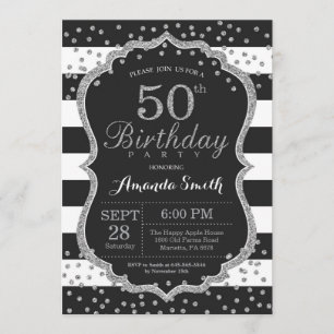 50e Invitation d'anniversaire. Parties scintillant