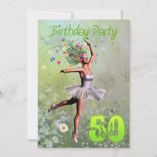 50e invitation de fête d'anniversaire (Devant)
