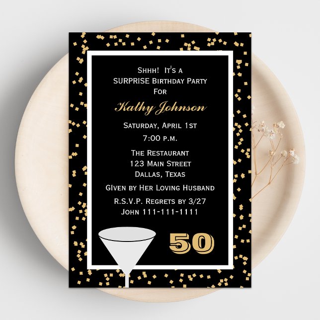 50e Invitation de fête d'anniversaire surprise (Créateur téléchargé)