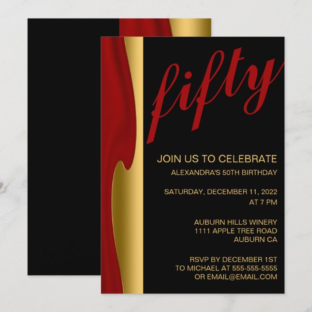 50e Invitation Gold et Red (Devant / Derrière)