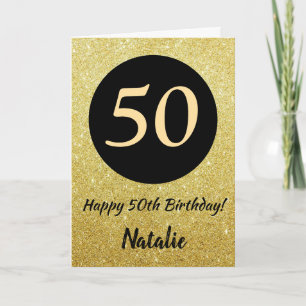 50e Joyeux Anniversaire Carte Parties scintillant 