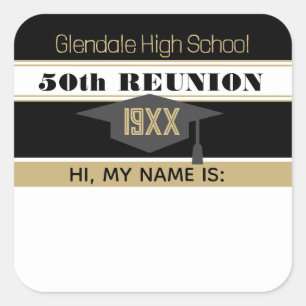 50e Réunion ! Sticker pour étiquette Nom de réunio