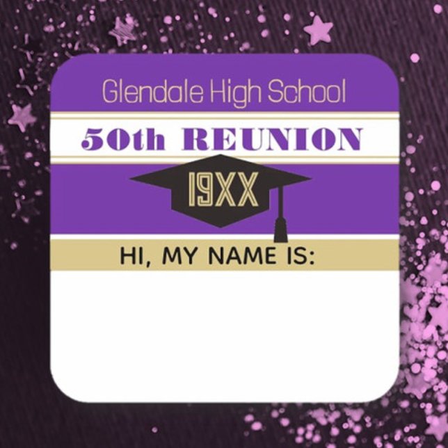 50e Réunion ! Sticker pour étiquette Nom de réunio (Créateur téléchargé)