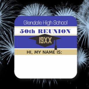 50e Réunion ! Sticker pour étiquette Nom de réunio
