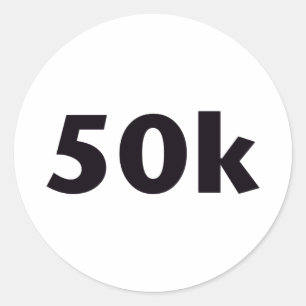 50k circle classic round sticker