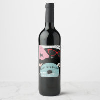 50's 1950's Record Theme Birthday Party Wine Label