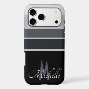 50s classic monochrome Stripe simple monogrammed