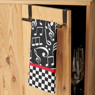 50's Diner Musical Notes kitchen towel