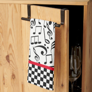 50's Diner Musical Notes kitchen towel