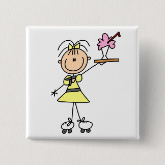 50's Drive-In Waitress T-shirts and Gifts 2 Inch Square Button
