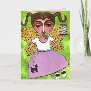 50's Fairy & Poodle Skirt - greeting card