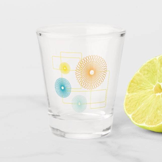 50's Flowers Shot Glass (Front)