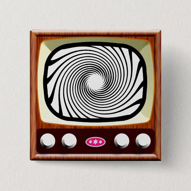 50s Hypno-TV 2 Inch Square Button (Front)